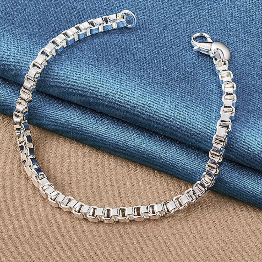 Beautiful Venetian Box Style Ladies Bracelet Stamped .925 Solid Sterling Silver - Picture 2 of 6